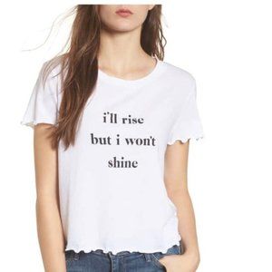 Wildfox Sydney Rise and Shine white graphic crop Tee XL NEW with tag!